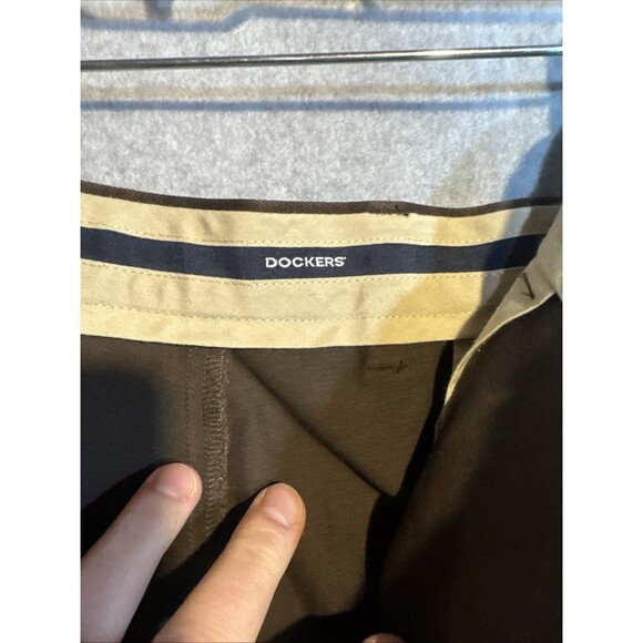 Dockers Signature Khaki Straight Fit D2 Flat Front Pants 38x32 Hunter Green Mens - Picture 5 of 11